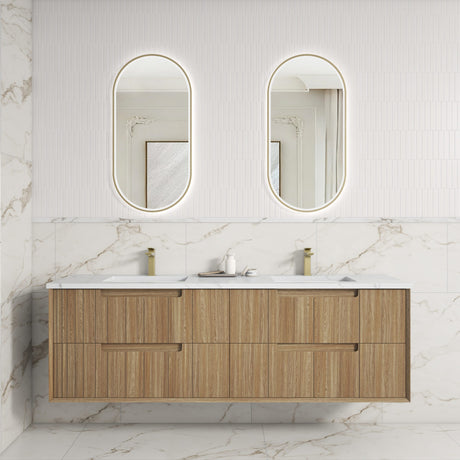 VOULARI Framed Wall Hung Vanity Harvest Oak