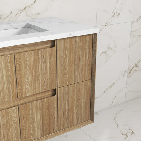 VOULARI Framed Wall Hung Vanity Harvest Oak