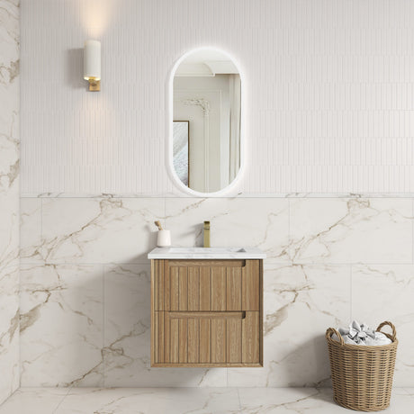 VOULARI Framed Wall Hung Vanity Harvest Oak