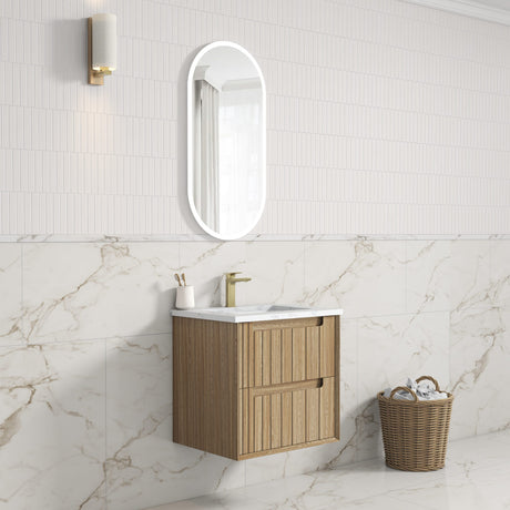 VOULARI Framed Wall Hung Vanity Harvest Oak