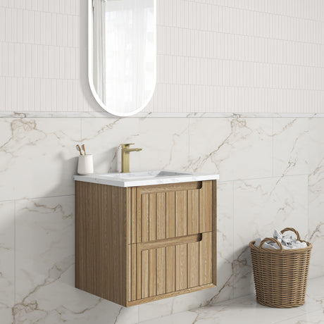 VOULARI Framed Wall Hung Vanity Harvest Oak