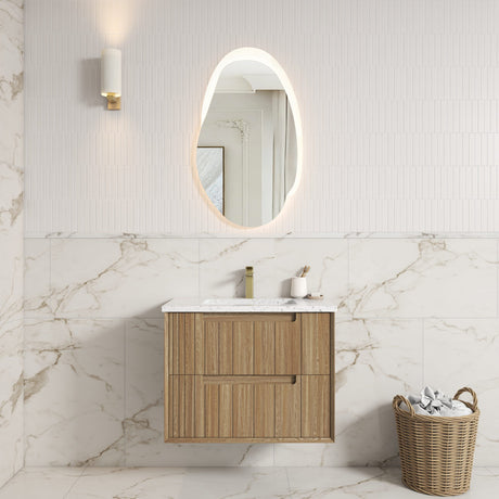 VOULARI Framed Wall Hung Vanity Harvest Oak
