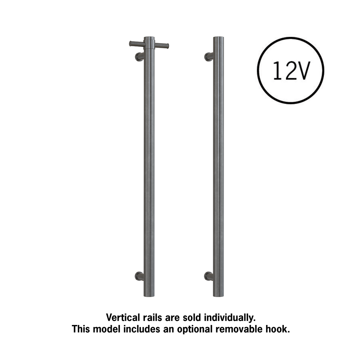 Thermorail Straight/Round 12Volt Vertical Bar - 900x142x100mm - 22Watts