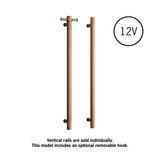 Thermorail Straight/Round 12Volt Vertical Bar - 900x142x100mm - 22Watts
