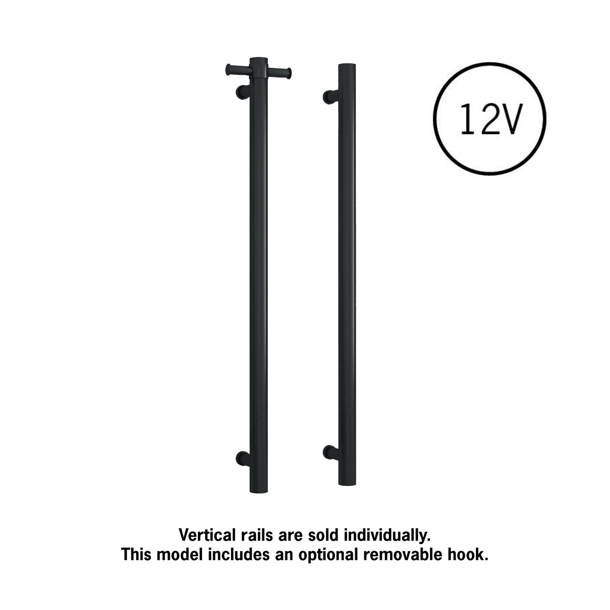 Thermorail Straight/Round 12Volt Vertical Bar 900x142x100mm 28Watts