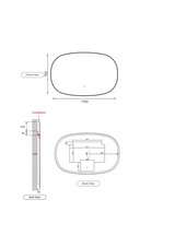 Valmont LED Dimmable Horizontal Oval Framed Mirror 1100mm