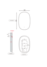 Valmont LED Oval Framed Mirror 580mm