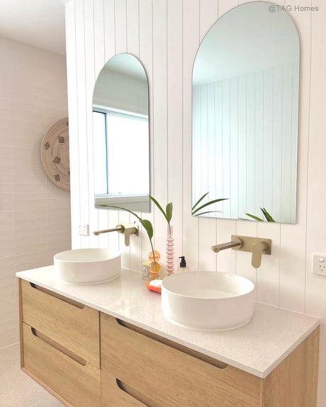 Vanity BYRON Double Bowl Wall Hung 1200mm Natural Oak