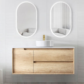 Vanity BYRON Wall Hung 1200mm Natural Oak