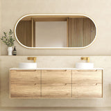Vanity BYRON Wall Hung 1800mm Natural Oak