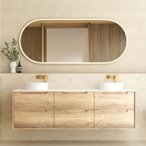 Vanity BYRON Wall Hung 1800mm Natural Oak
