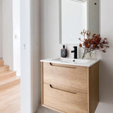 Vanity BYRON Wall Hung 600mm Natural Oak