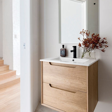 Vanity BYRON Wall Hung 600mm Natural Oak