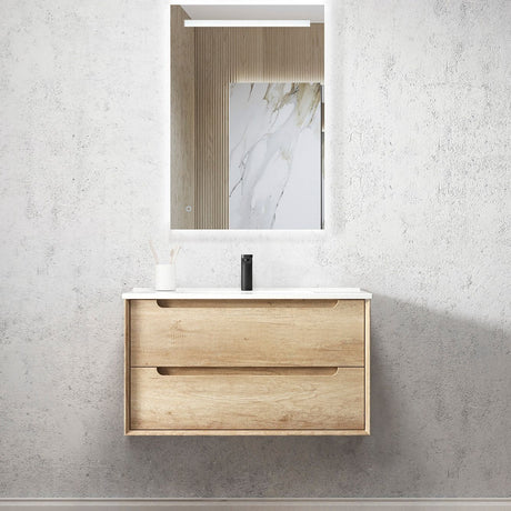 Vanity BYRON Wall Hung 900mm Natural Oak