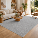 Vanuatu Fugui Grey Geometric Flatweave Rug