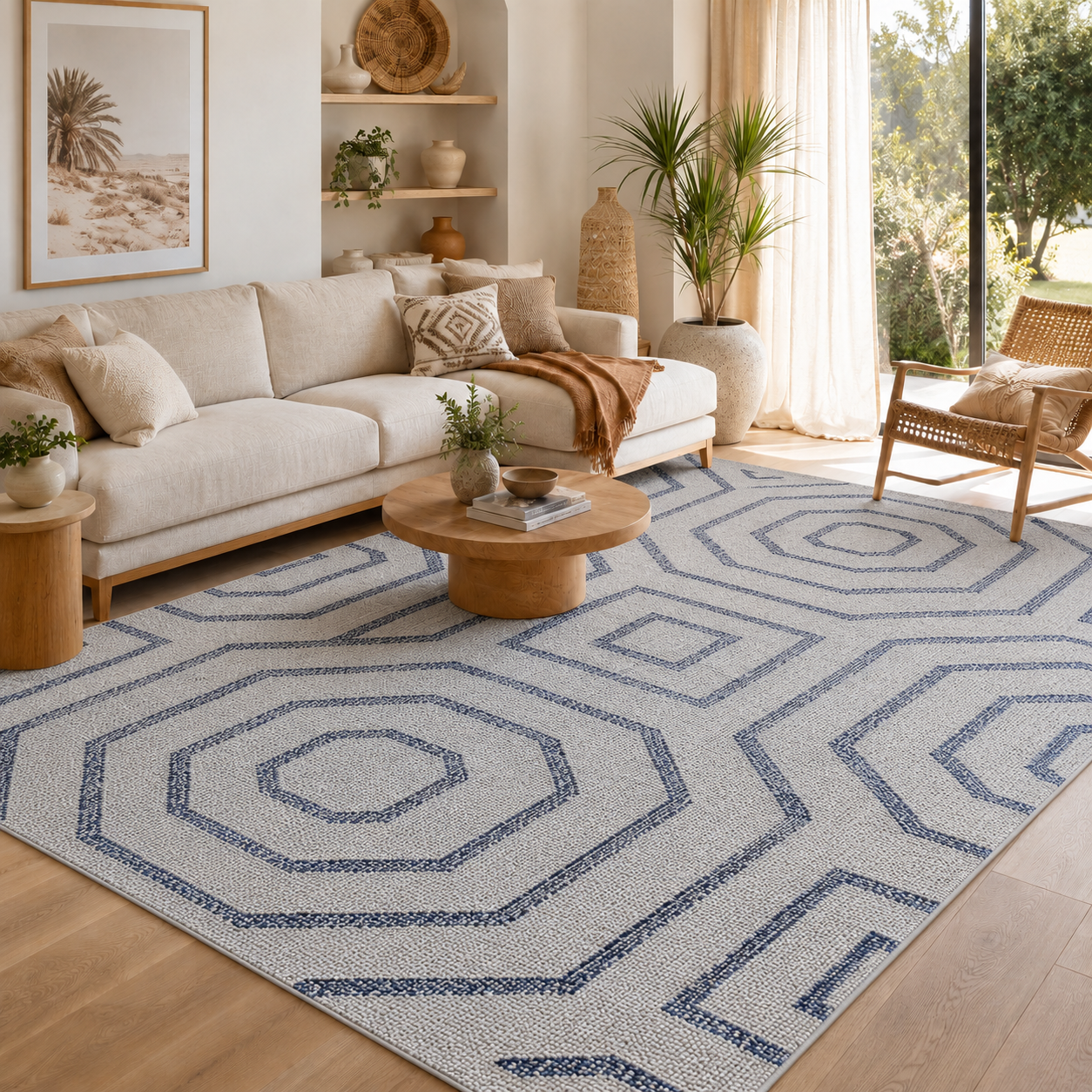 Vanuatu Hale Charcoal Geometric Flatweave Rug