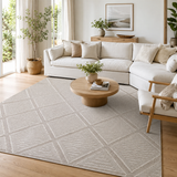 Vanuatu Kenilorea Beige Geometric Flatweave Rug