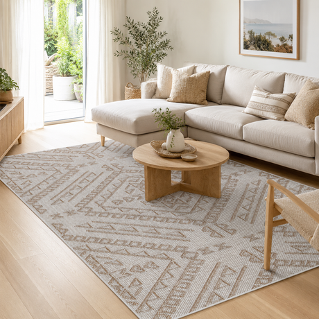 Vanuatu Kilifa Beige Tribal Flatweave Rug