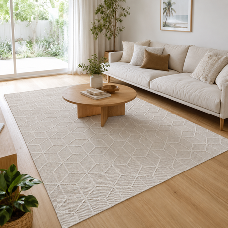 Vanuatu Maemae Beige Geometric Flatweave Rug