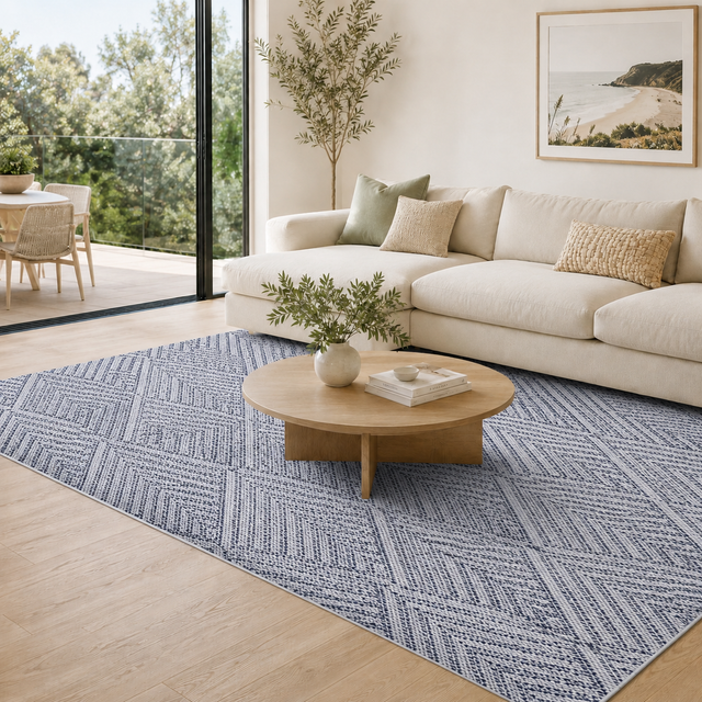 Vanuatu Naka Charcoal Geometric Flatweave Rug