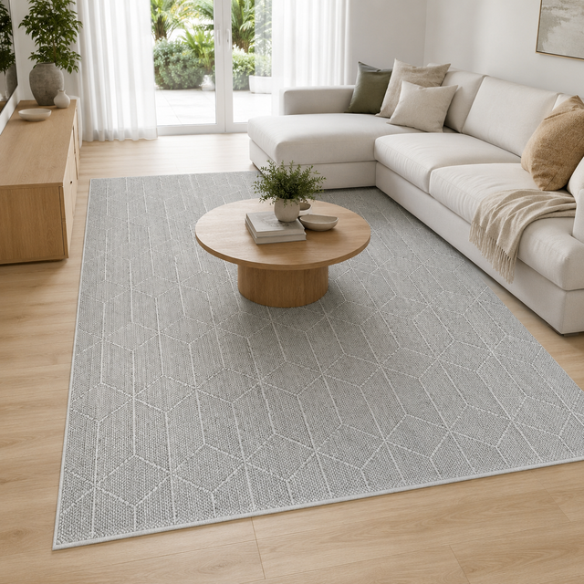 Vanuatu Totori Ash Geometric Flatweave Rug