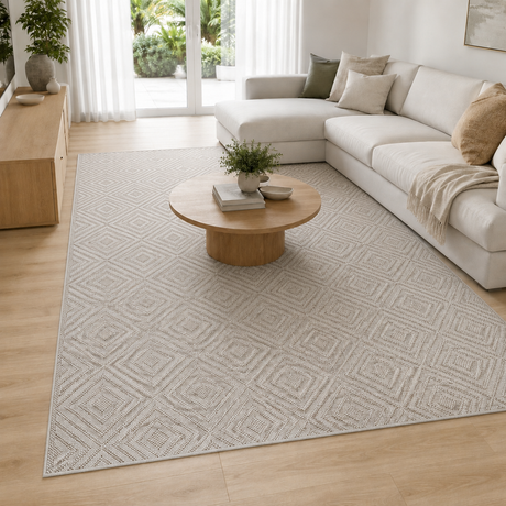 Vanuatu Wickham Beige Geometric Flatweave Rug