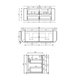 VARCELLI Tier Wall Hung Curve Vanity Harvest Oak (All Sizes)