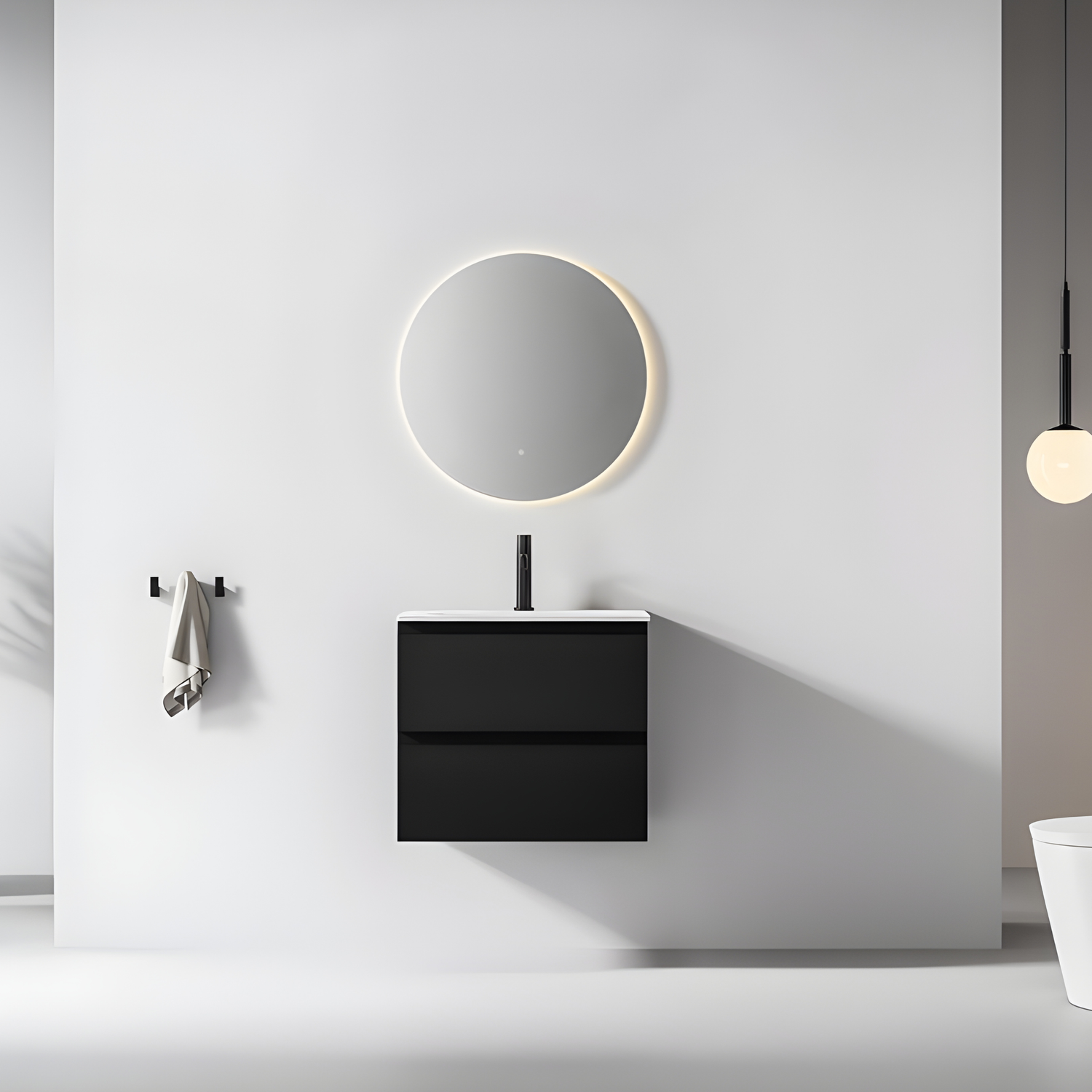 Verona LED Round Frameless Backlit Mirror With Demister (600mm)