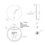 Verona LED Round Frameless Backlit Mirror With Demister (800mm)