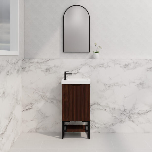 ABS Vienna Mini Wall Hung Vanity 450 (Brown Oak)