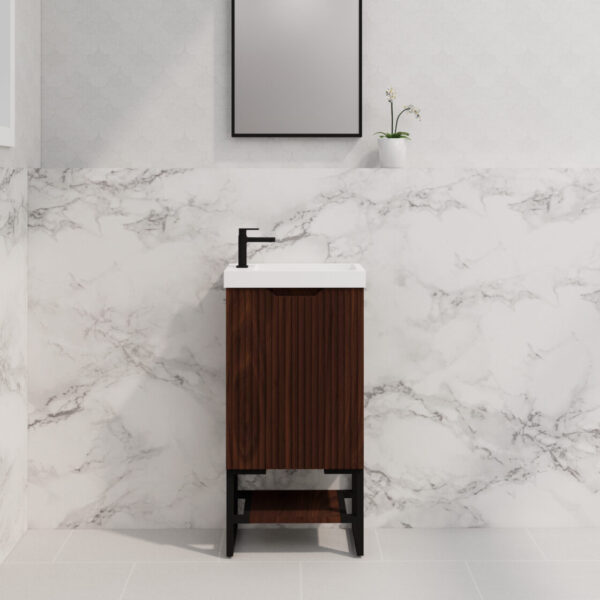 ABS Vienna Mini Wall Hung Vanity 450 (Brown Oak)