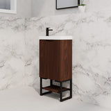 ABS Vienna Mini Wall Hung Vanity 450 (Brown Oak)