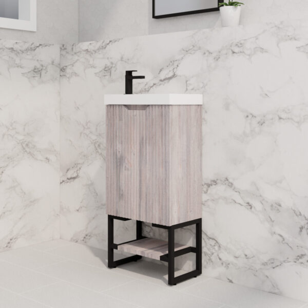 ABS Vienna Mini Wall Hung Vanity 450 (White Oak)