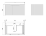 Riva VIENNA Wall Hung Vanity Matte Black (All Sizes)