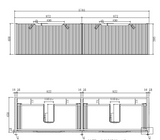 Riva VIENNA Wall Hung Vanity American Oak (All Sizes)
