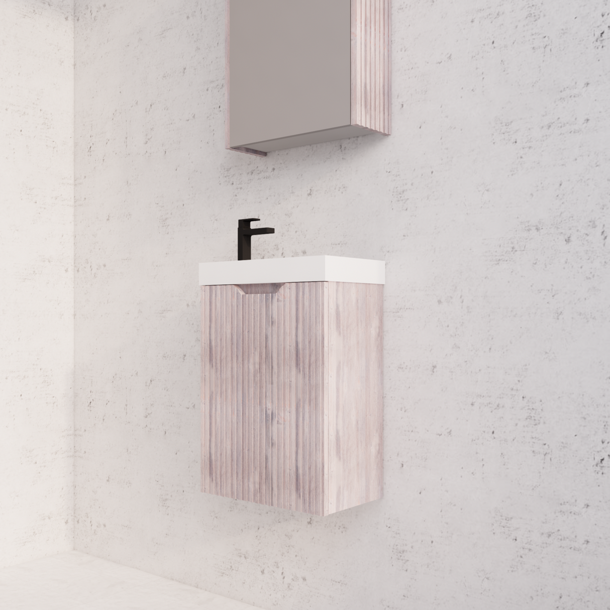 ABS Vienna Mini Wall Hung Vanity 450 (White Oak)
