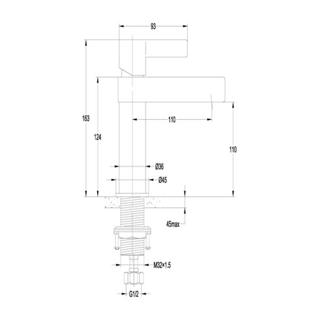 Vivo Straight Spout Basin Mixer