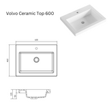 ABS DF Dark American Oak Wall Hung Vanity 600mm - Clearance