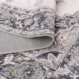Washwell Beige Grey Machine Washable Rug - WASH004