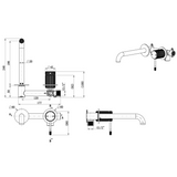 Mica Fluted Wall-Spout Combo