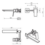 Tiago Wall-Spout Combo - 2P - Trim Kit only