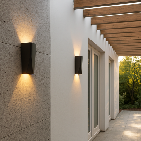 WIGTRI: Exterior LED Tri-CCT Surface Mounted Featured Up/Down Wall Lights IP65