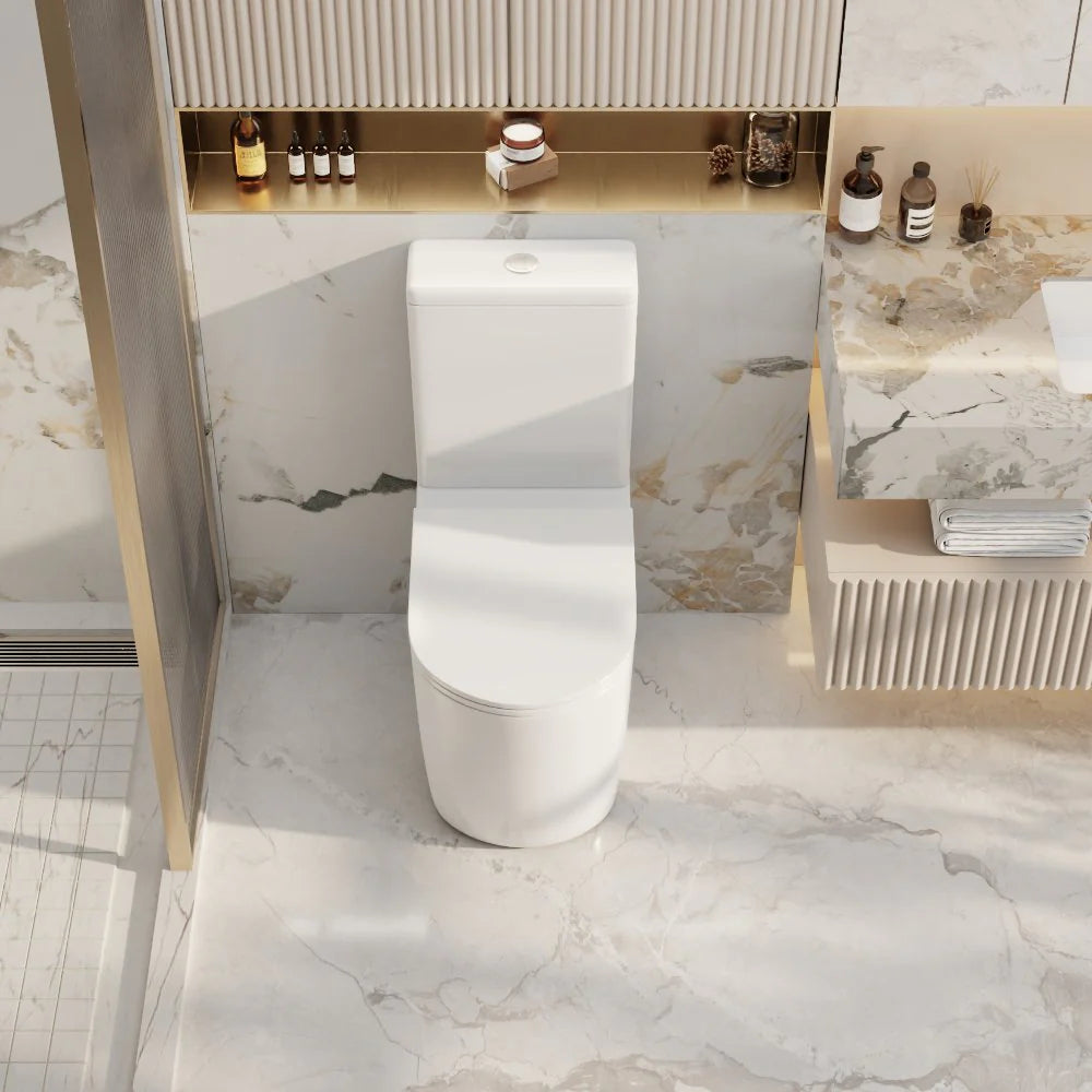 Walton Rimless Back To Wall Toilet Suite (Gloss White)