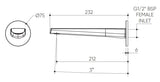 Wall Basin/Bath 200 Spout drawing