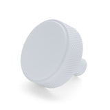 Manovella White Round Knurled Cabinet Knob - Octavia