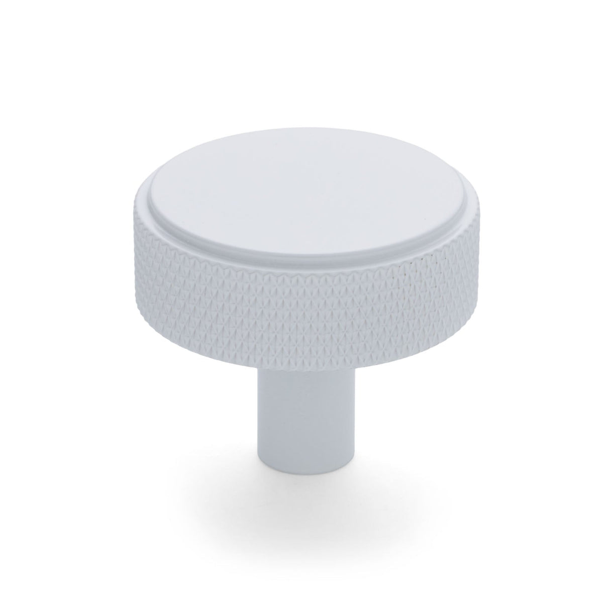 Manovella White Round Knurled Cabinet Knob - Octavia