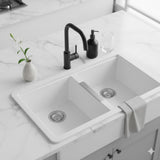 White Carysil CG2B3322 Double Bowl Stone Kitchen Sink -  824*481*241mm