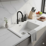 White Carysil Granite Single Bowl Kitchen Sink - 533x457mm 