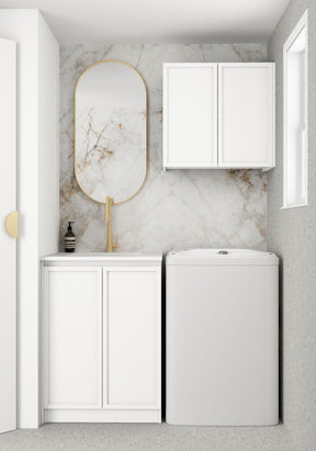 White cabinet laundry set small