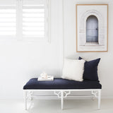 Whitley Chester Mahogany Bench Seat | Bed End – 1.2m – Navy Cushion